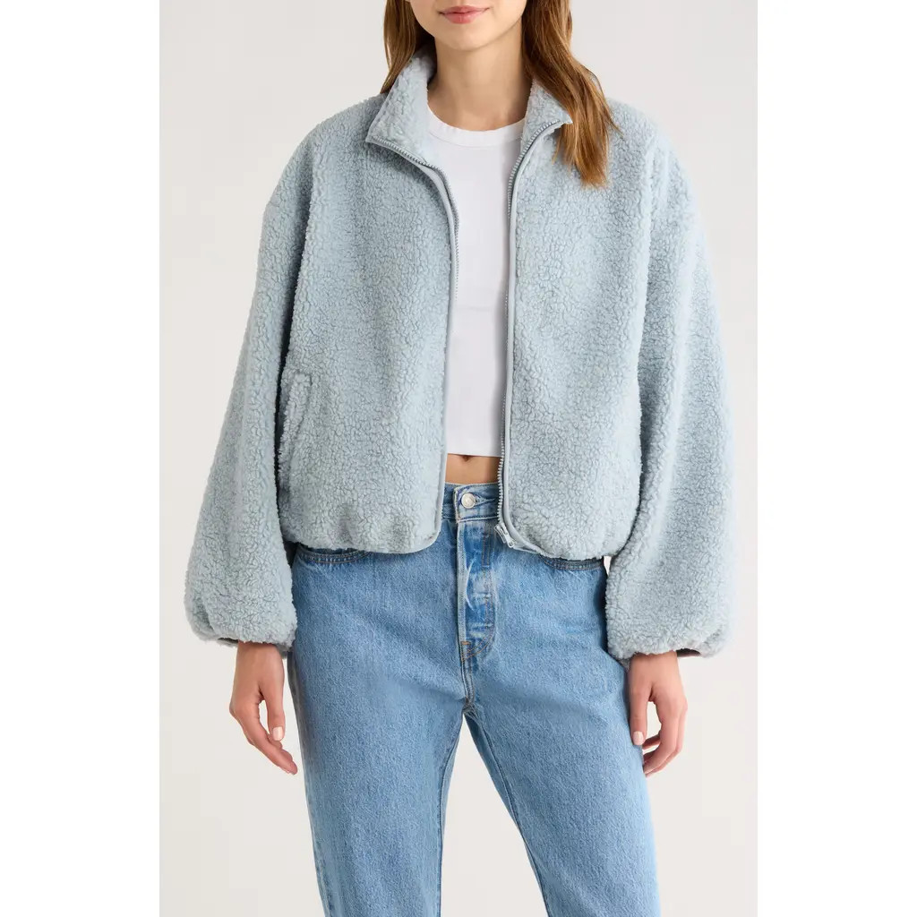 All in Favor High Pile Fleece Jacket in Blue at Nordstrom, Size Large | Nordstrom