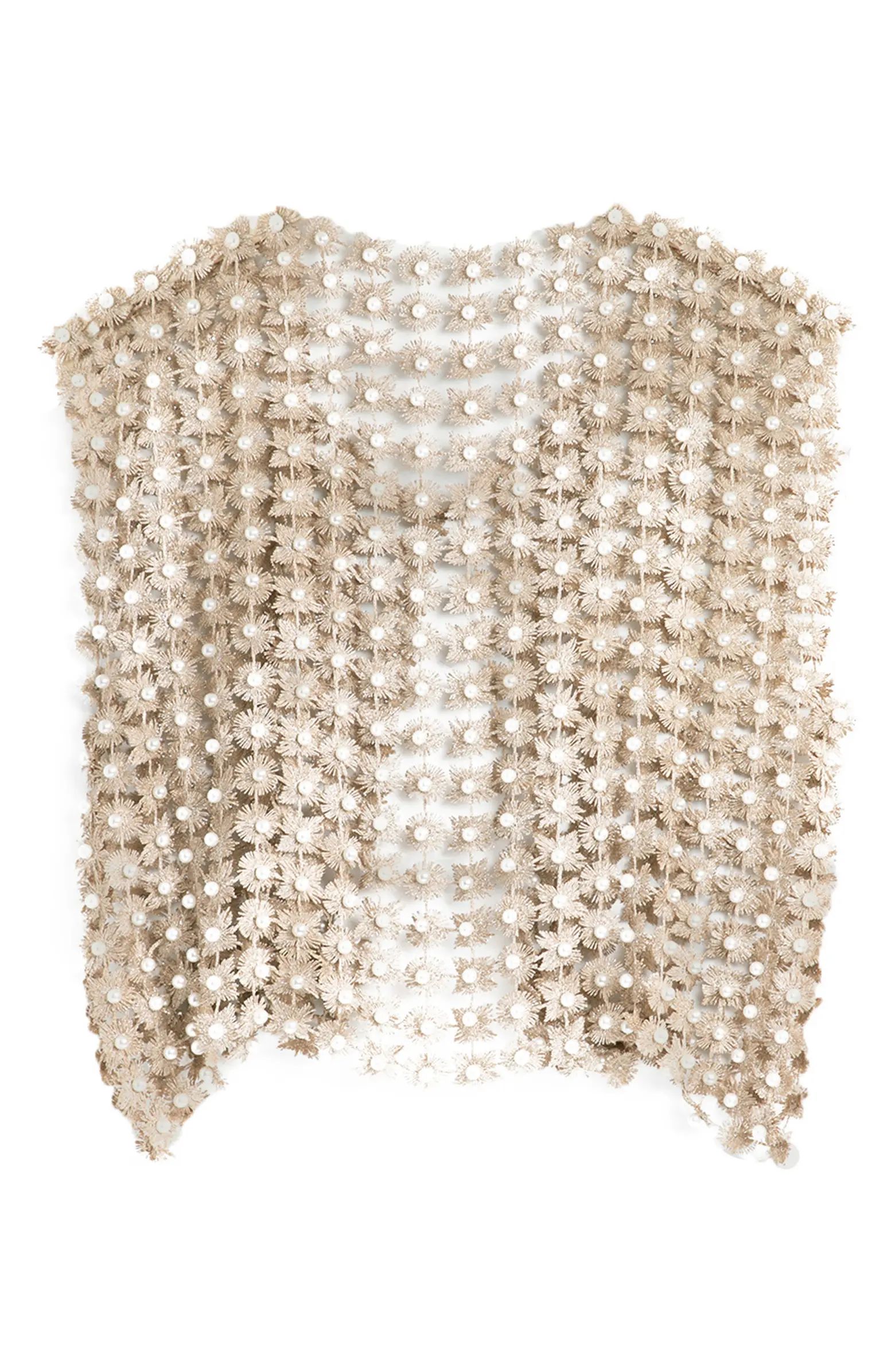 Imitation Pearl & Starburst Lace Cardigan | Nordstrom Rack