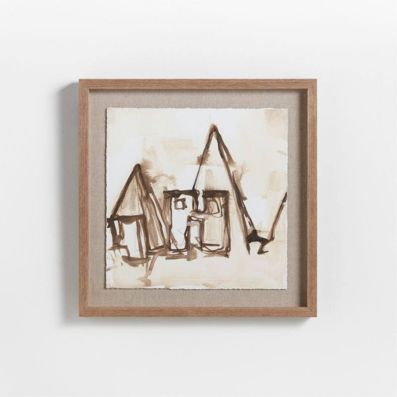 'Meroe Pyramids of Sudan' Framed Wall Art Print 24"x24" by Huda Hashim | Crate & Barrel | Crate & Barrel