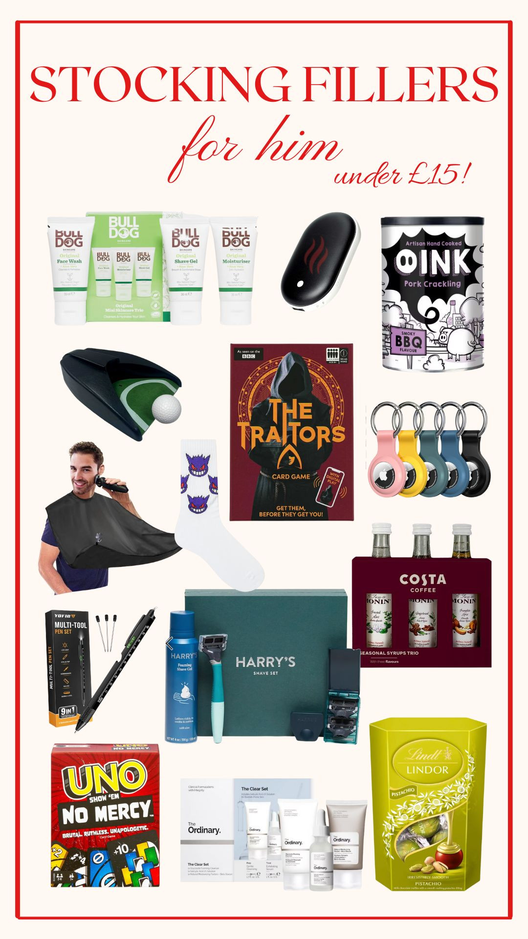 Christmas stocking fillers for him under £15! 
Gift guide, small presents, secret santa present ideas, gifts for the men in your life, festive gifts 

 

#LTKuk #LTKfestive #LTKgiftguide