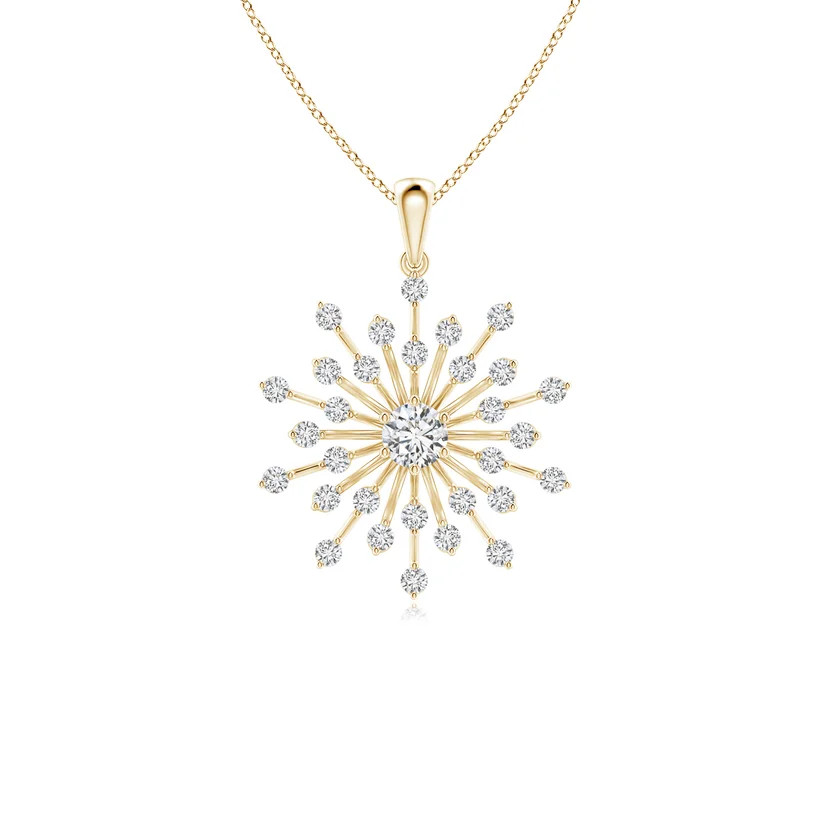 Prong-Set Diamond Sunburst Pendant | Angara Inc.