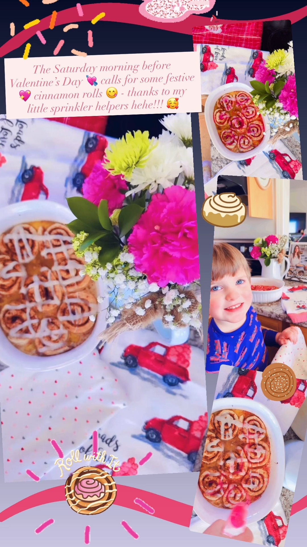 The Saturday morning before Valentine’s Day 💘 calls for some festive 💖 cinnamon rolls 😋 - thanks to my little sprinkler helpers hehe!!! 🥰

#LTKValentine