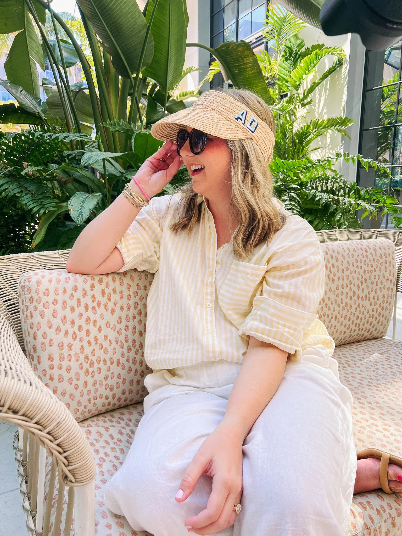 Straw Visor | Sprinkled With Pink