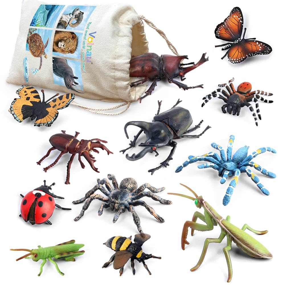Bug Toys Figurines VOLNAU 12PCS Insect Animal Figures for Kids Toddlers Christmas Gifts Decoratio... | Amazon (US)
