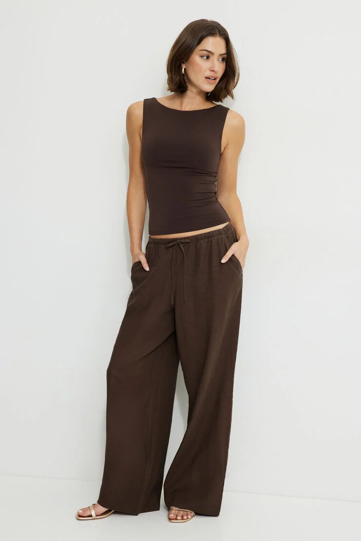 Leo Wide Leg Linen Pants | Dynamite Clothing