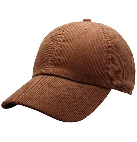Newhattan Solid Corduroy 100% Cotton Vintage Unisex Baseball Adjustable Polo Trucker Cap Hat (Mocha) | Amazon (US)