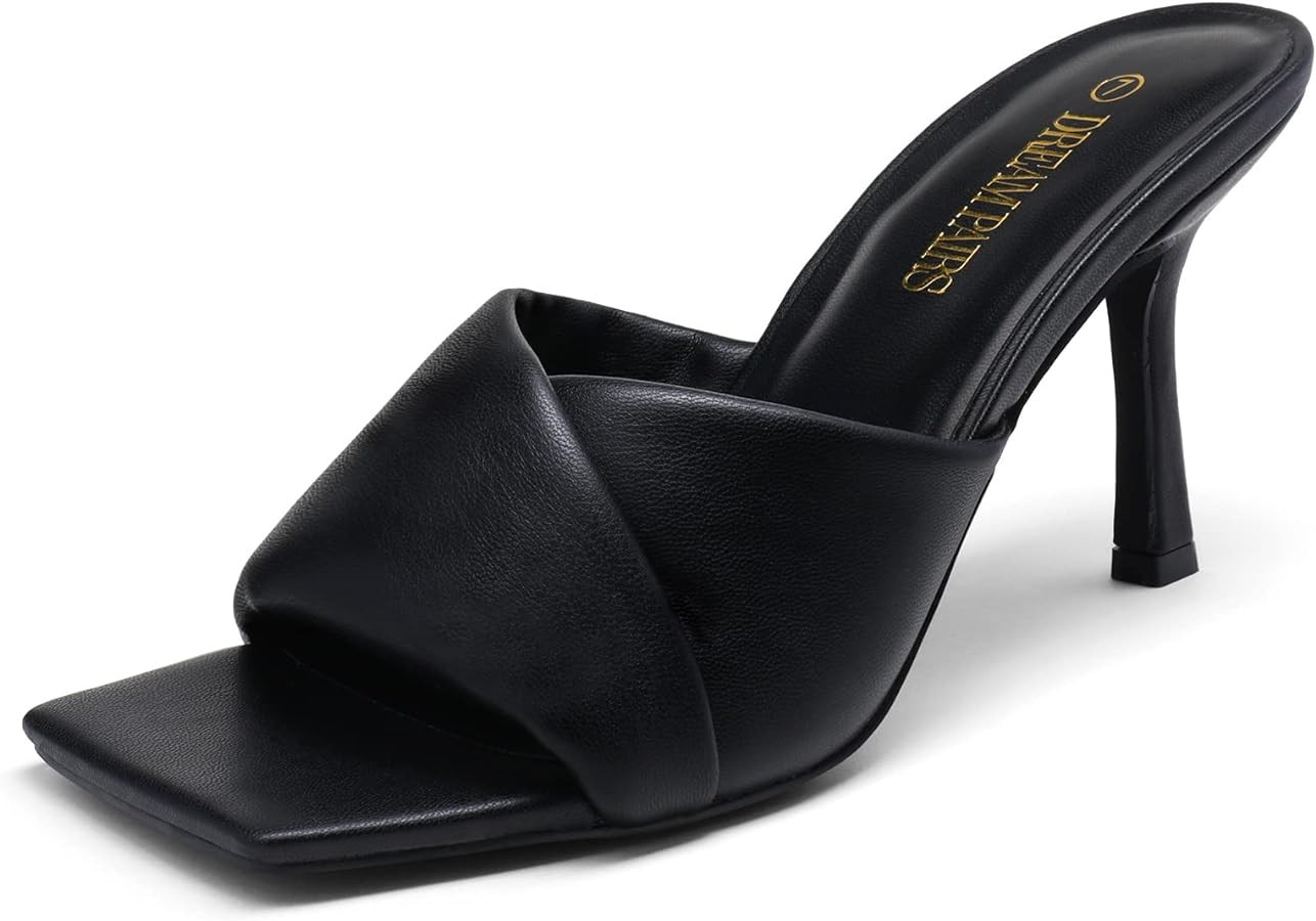 DREAM PAIRS Women’s High Stilettos Heels Mules Open Square Toe Slip On Comfort Sexy Dress Pumps... | Amazon (US)