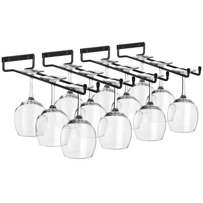 Sorbus 4 Pack 12 Inch Wall Mounted Wine Glass Racks for Under Cabinet - for Home Bar Holds Up to 4 Glasses Each | Target