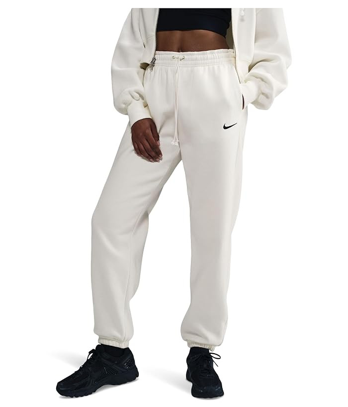 Nike Sportswear Phoenix Fleece High-waisted Oversized Sweatpants Women's Clothing Black/Sail : MD (8-10), Cotton/Polyester | Zappos.com