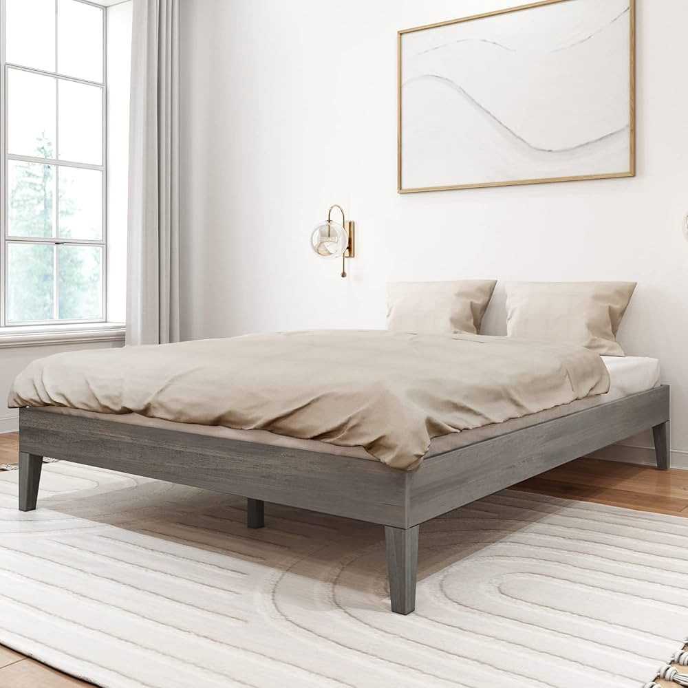 Plank+Beam Solid Wood Platform Bed Frame, Strong Wood Slat Support, No Box Spring Needed, Easy As... | Amazon (US)