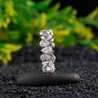 4.5Ct Pear Diamond Eternity Band in 14K Gold, Stunning Wedding For Her, Anniversary Proposal Gift Wife Birthday | Etsy (US)