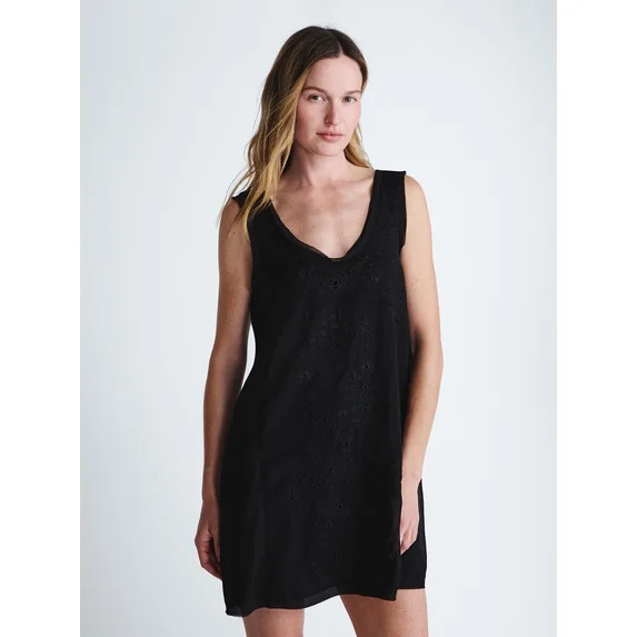 Scoop Women's and Women's Plus Embroidered Mini Dress, Sizes XS-4X | Walmart (US)
