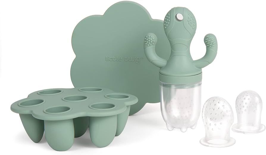 Little Twig Baby Fruit Feeder Pacifier Teether | Food Freezer Tray with Lid BPA Free Silicone Fre... | Amazon (US)