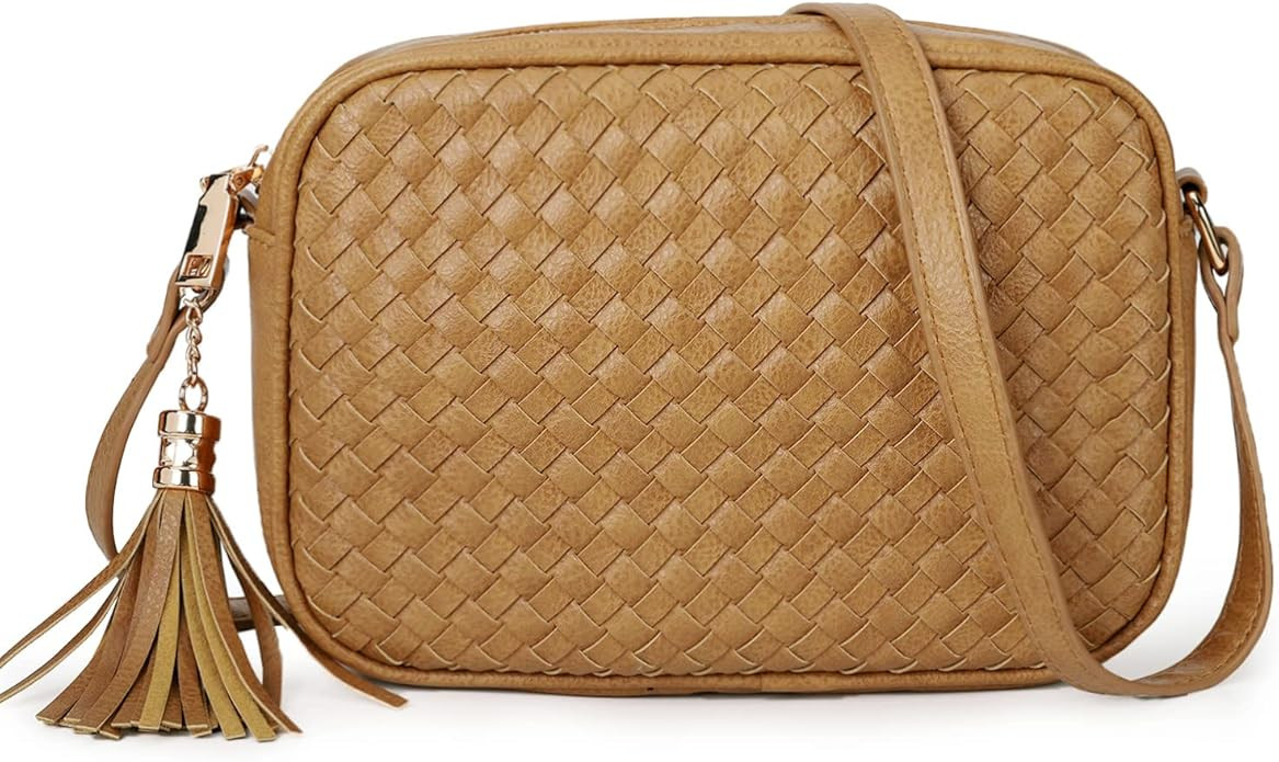 Small Crossbody Purses for Women Trendy Woven Cross Body Bag and Boho Purse,Soft Leather Handbags | Amazon (US)