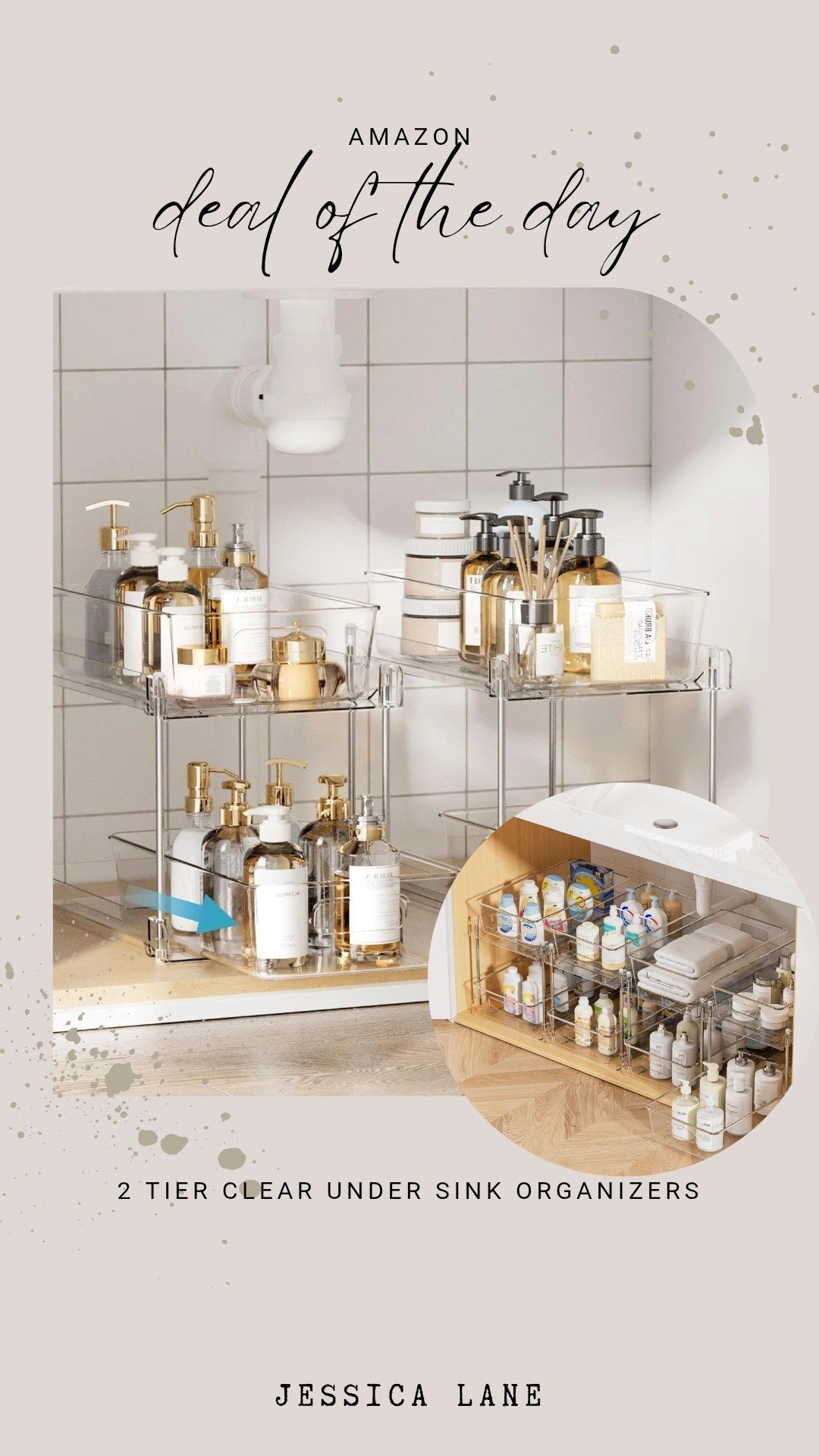 Maximize your storage with these 2-tier clear under-sink organizers that keep your essentials tidy and visible. They are a must-have for a functional and organized bathroom or kitchen.#amazonspringsale #organization #homehacks #amazonhome

#LTKSaleAlert #LTKHome #LTKBeauty