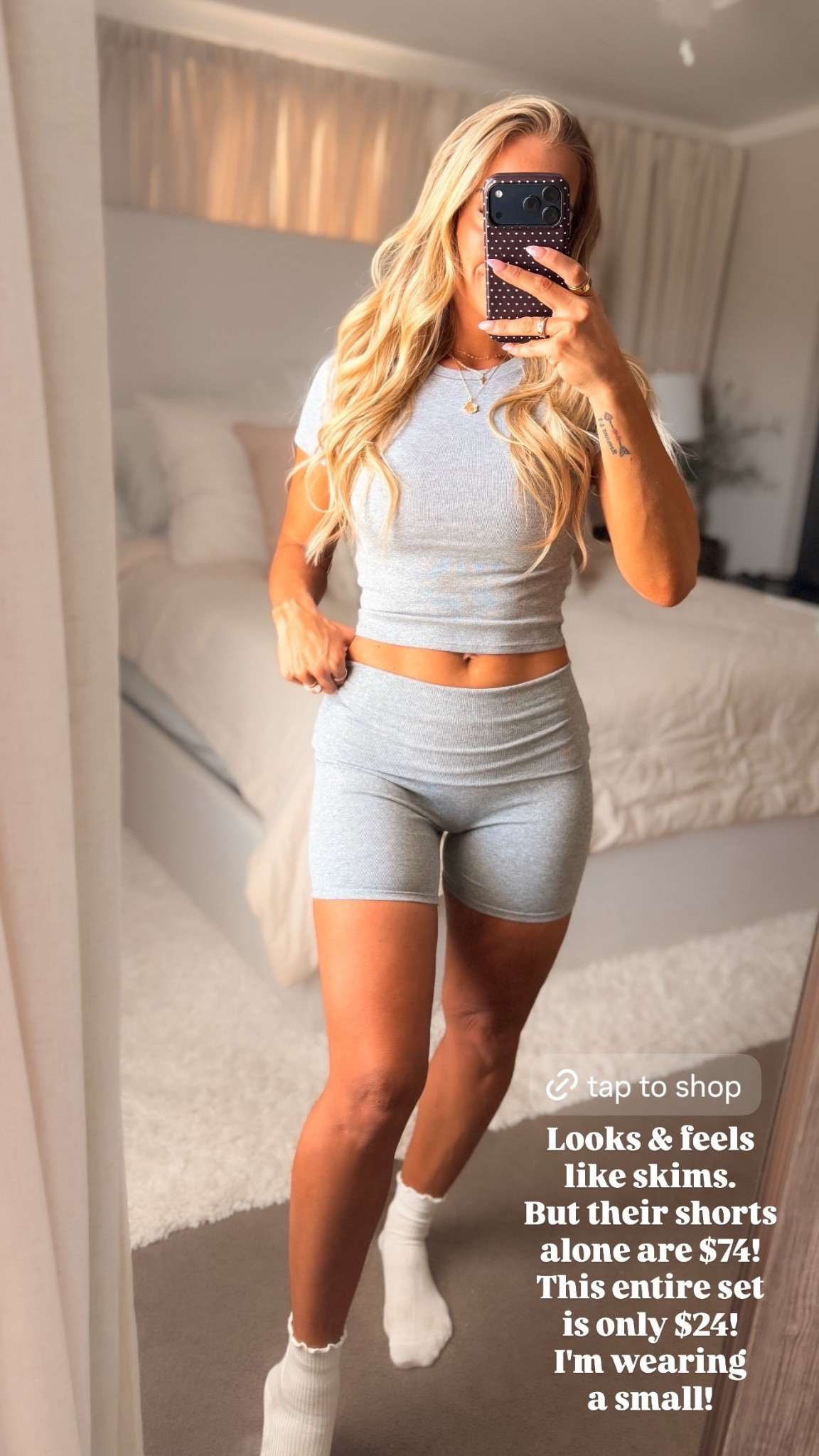 Looks & feels
like skims.
But their shorts 
alone are $74!
This entire set
is only $24!
I'm wearing
a small!