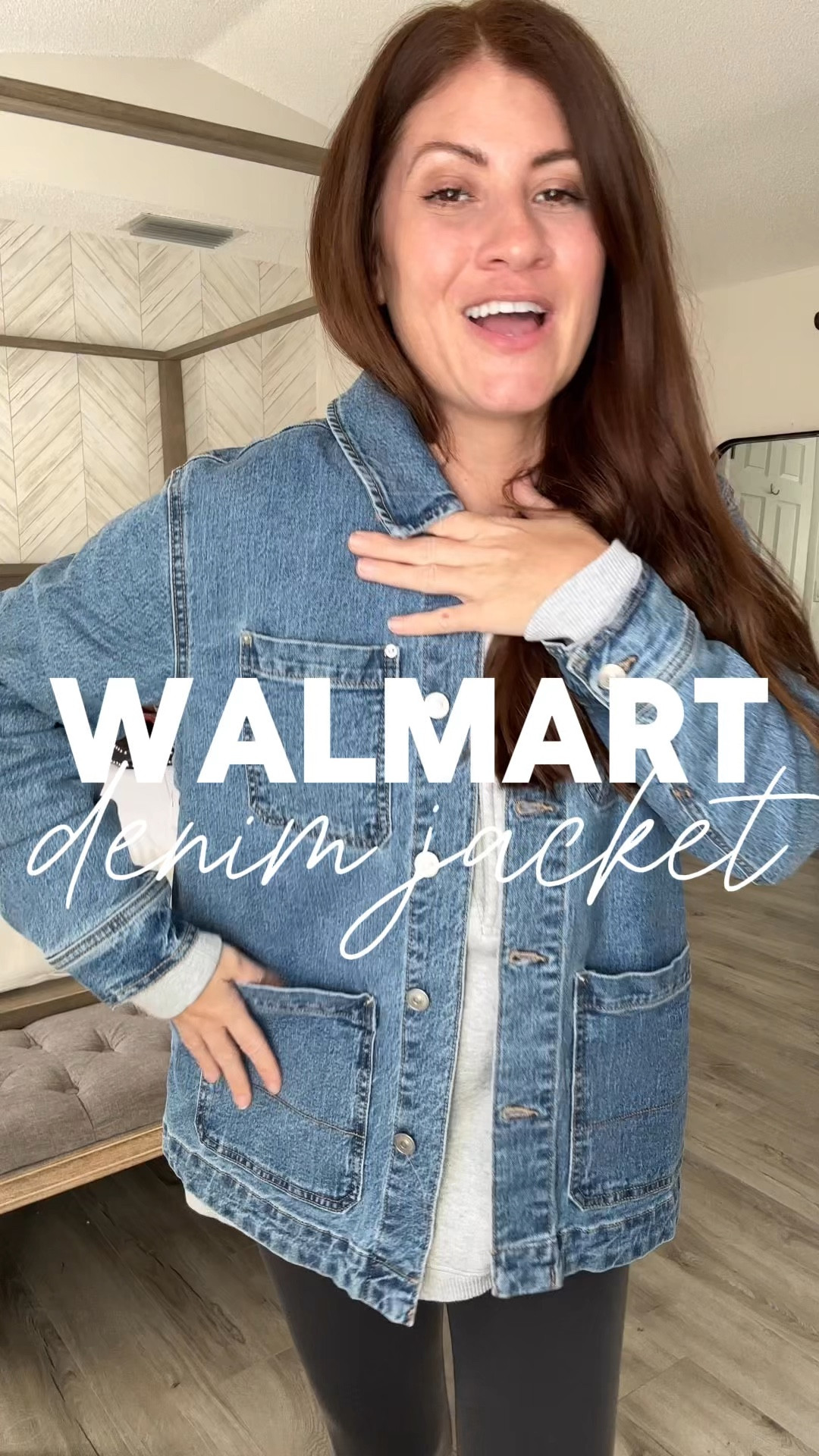 You are gonna want to check this out! Walmart released the cutest denim chore jacket! So comfy and right on trend! Also comes in white! Under $25

Follow me for more affordable fashion, and Walmart finds! 

Wearing- 
Sized up to a medium for an slight oversized fit 

#LTKSeasonal #LTKStyleTip #LTKOver40