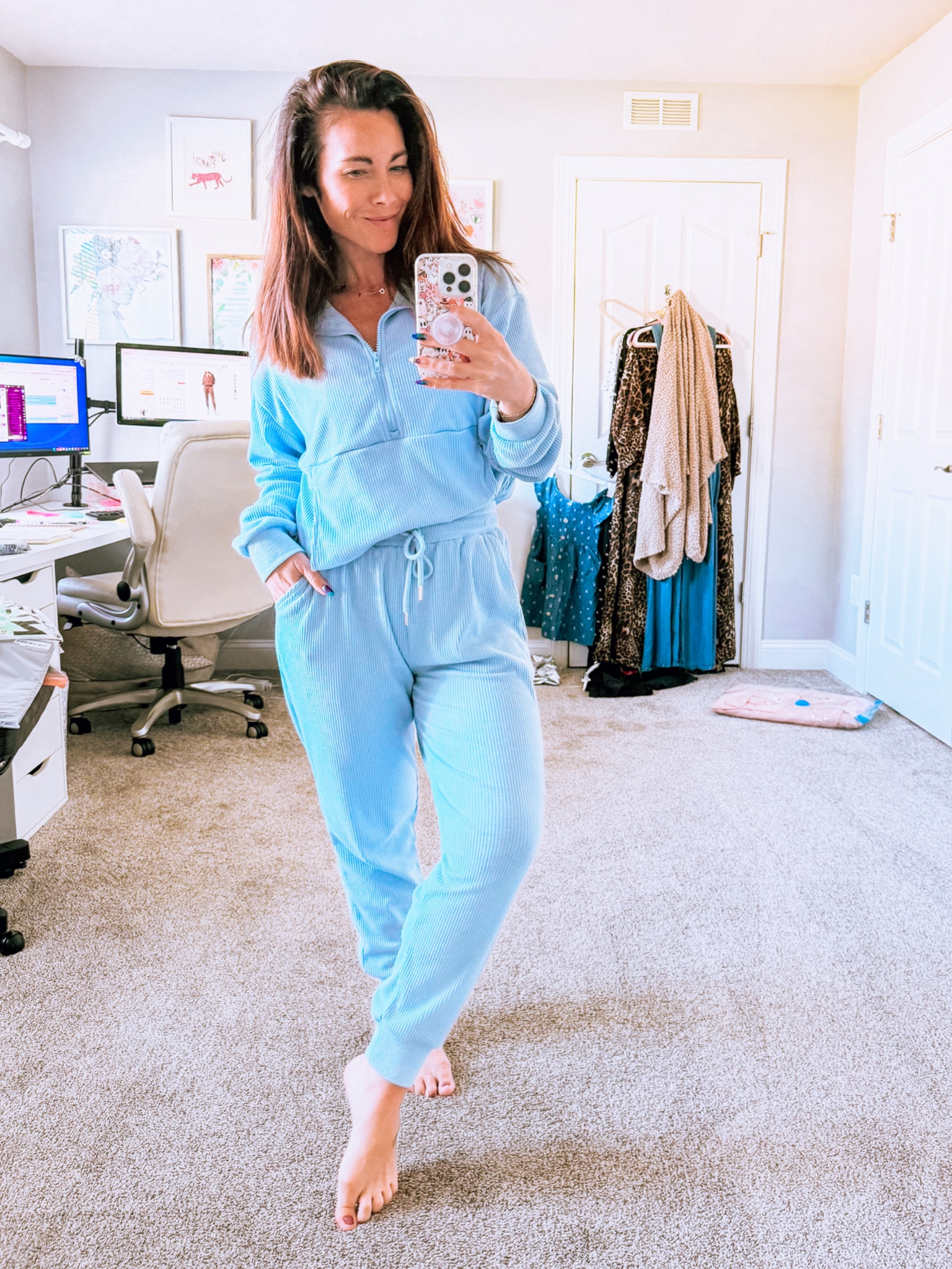 Living in this ribbed lounge set from Amazon! It’s so cozy, doesn’t shrink or pill, comes in sooo many different colors, and you can wear them as separates too!

I’m in a medium but could also do a small (medium is usual size - it’s a little oversized).

#LTKActive #LTKFindsUnder50 #LTKStyleTip