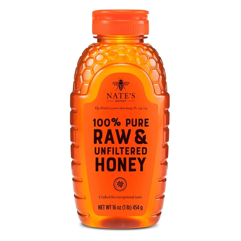 Nate's Honey: 100% Pure, Raw and Unfiltered Honey - 16 fl oz Bottle | Walmart (US)
