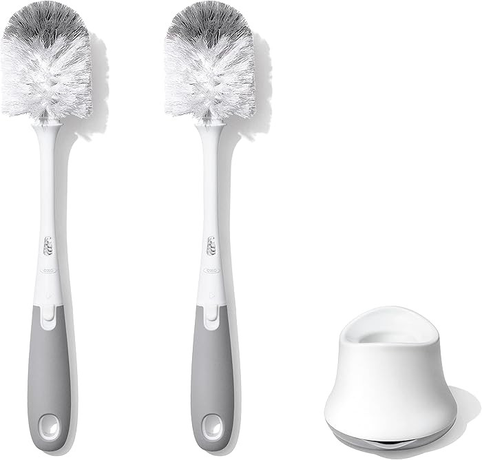 OXO Tot Bottle Brush with Nipple Cleaner and Stand – Gray, 2-Pack | Amazon (US)