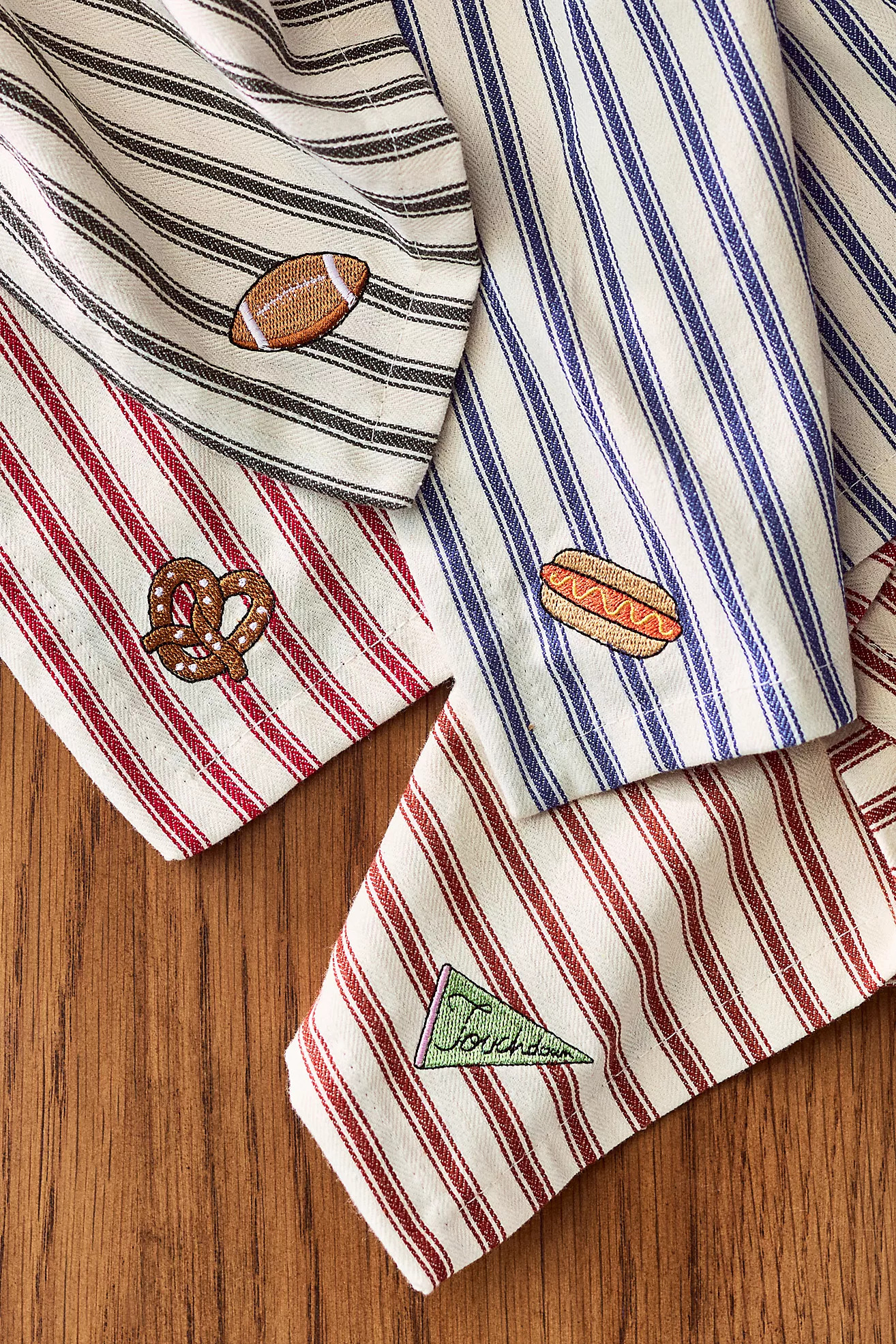 Frasier Sterling Game Day Icon Striped Napkins, Set of 4 | Anthropologie (US)