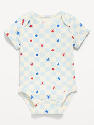 Printed Short-Sleeve Ribbed Bodysuit for Baby | Old Navy (US)