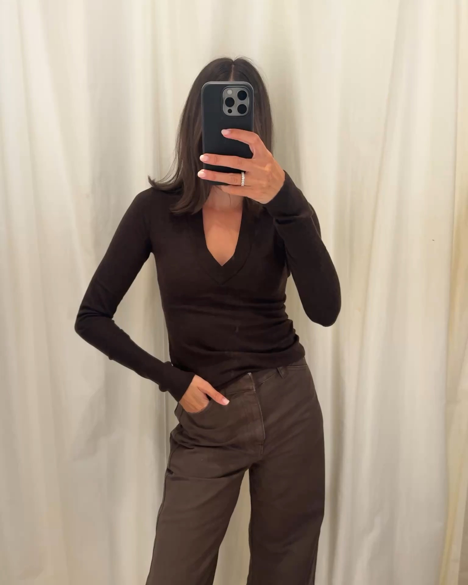 This top will be my whole entire personality for me this winter! I am obsessed. It’s the Aveline top by Henne. Size XS x