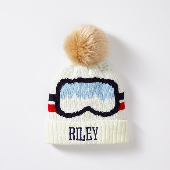 Kids Ski Goggle Pom Pom Hat | Mark and Graham