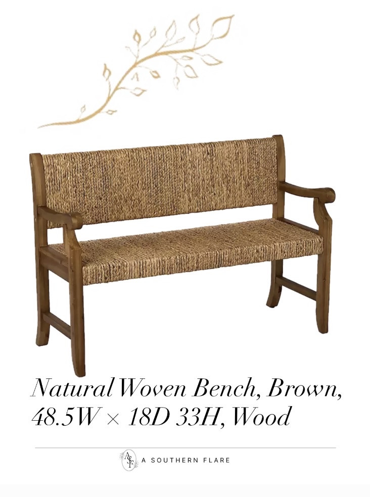 Woven Bench 

Classic home decor | timeless home decor | traditional home decor || traditional living room | high low decor | looks for less

#LTKHome