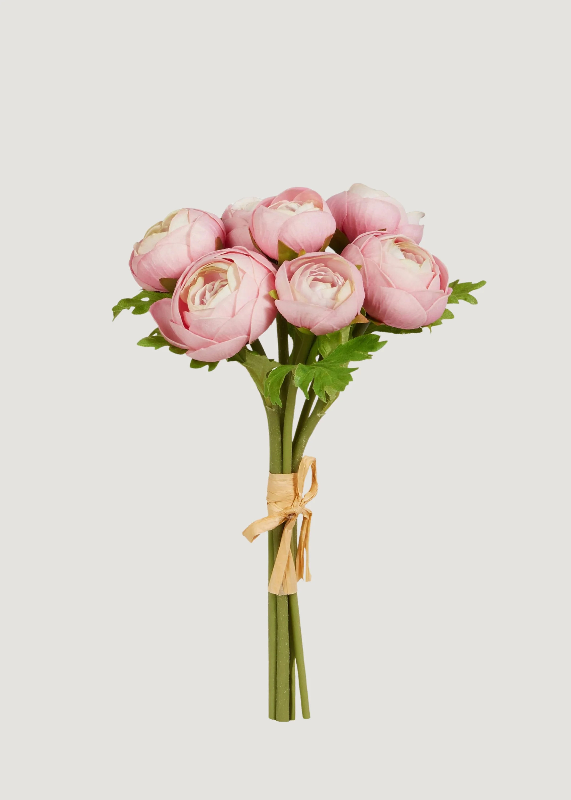 Light Pink Ranunculus Soft Touch Fake Flower Bundle of 7 - 11 | Afloral