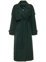 The Frankie Shop - Suzanne wool trench coat - Green | Luisaviaroma | Luisaviaroma
