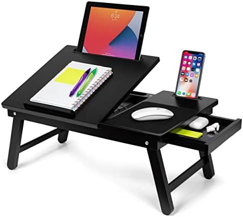 Sofia + Sam Laptop Bed Tray, Work from Home Desk, Bamboo Lap Desk, Folding TV Tray Table, Smartph... | Amazon (US)