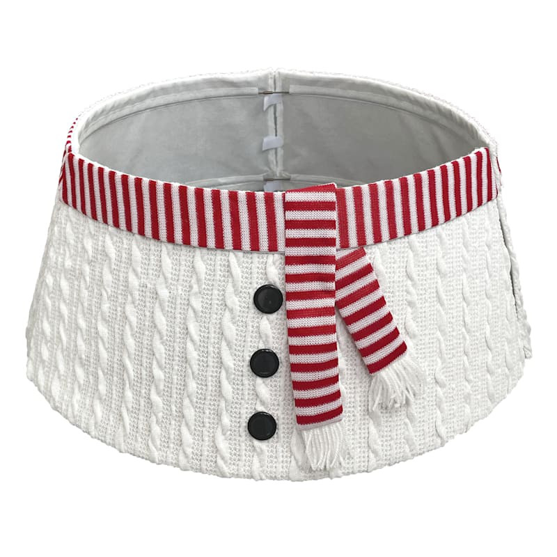 Knit Snowman Tree Collar, 26" | At Home