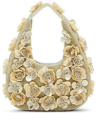 Betsey Johnson Beaded Small Hobo Bag - Ivory | Dillard's