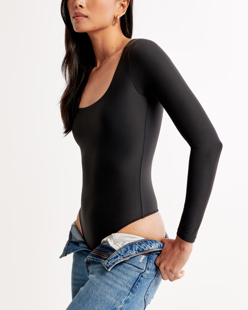 Women's Soft Matte Seamless Long-Sleeve Squareneck Bodysuit | Women's Tops | Abercrombie.com | Abercrombie & Fitch (UK)