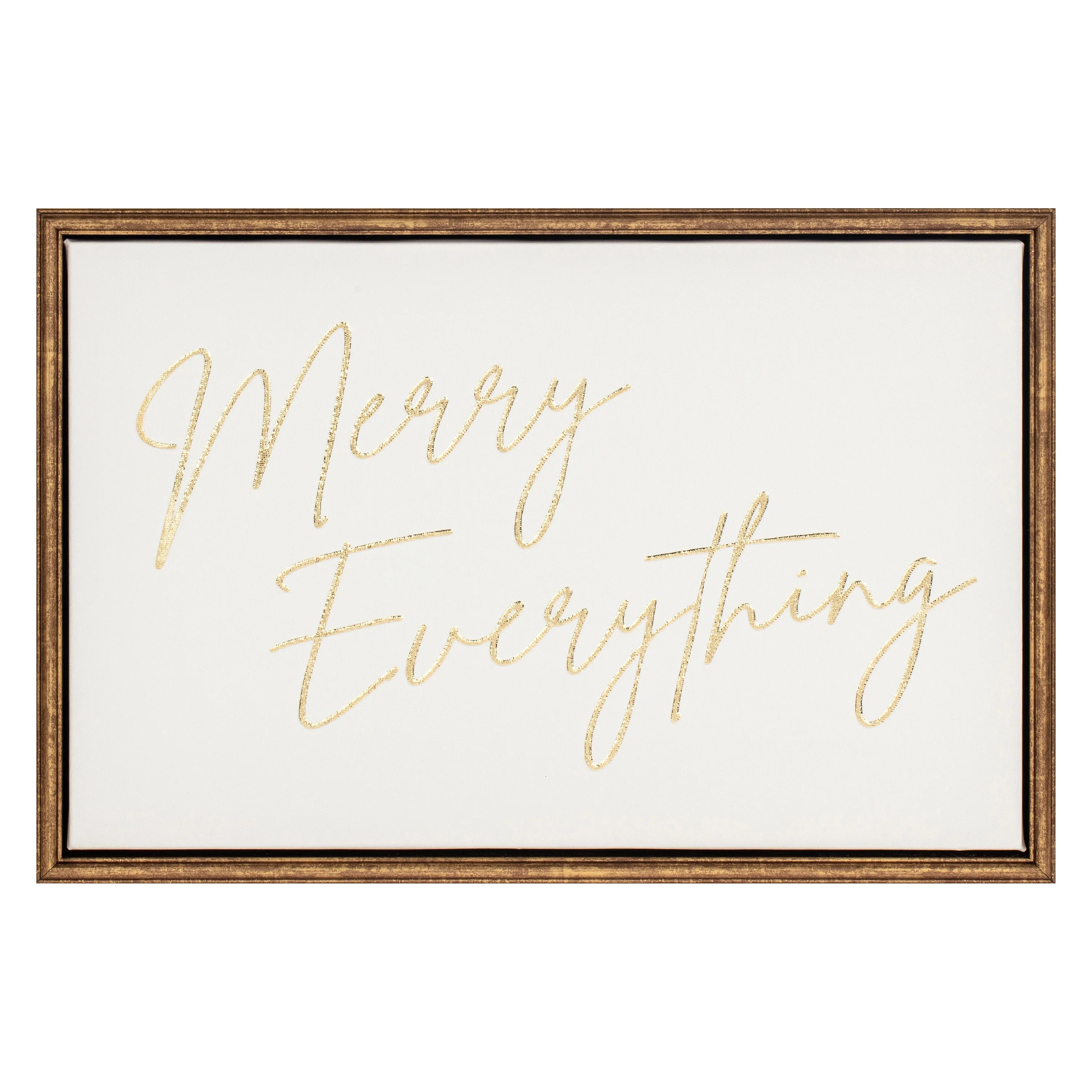 Merry Everything Framed 3-D Foam Foil Emb Canvas Print | Walmart (US)