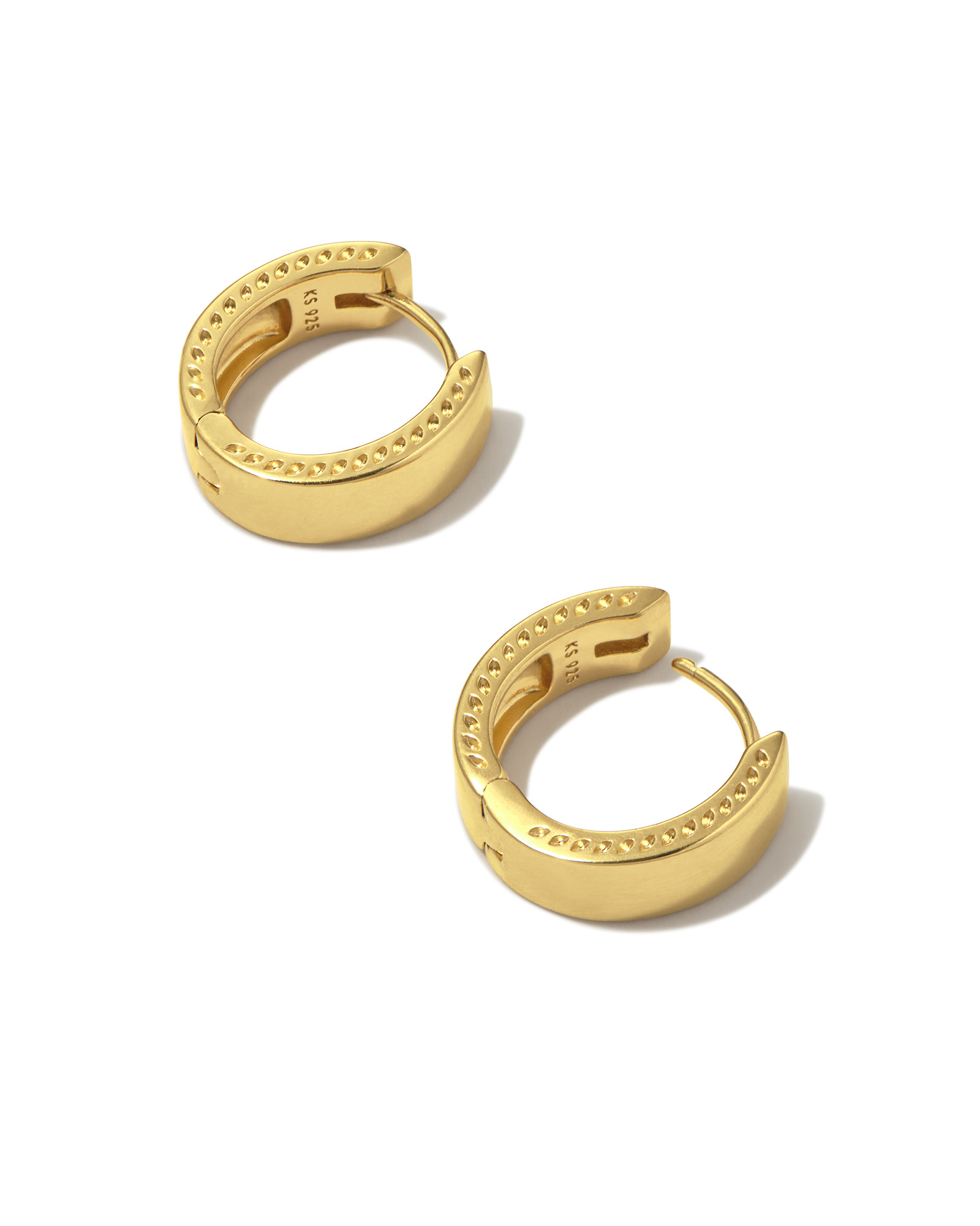 Flat Small 14mm Hoop Earrings in 18k Gold Vermeil | Kendra Scott