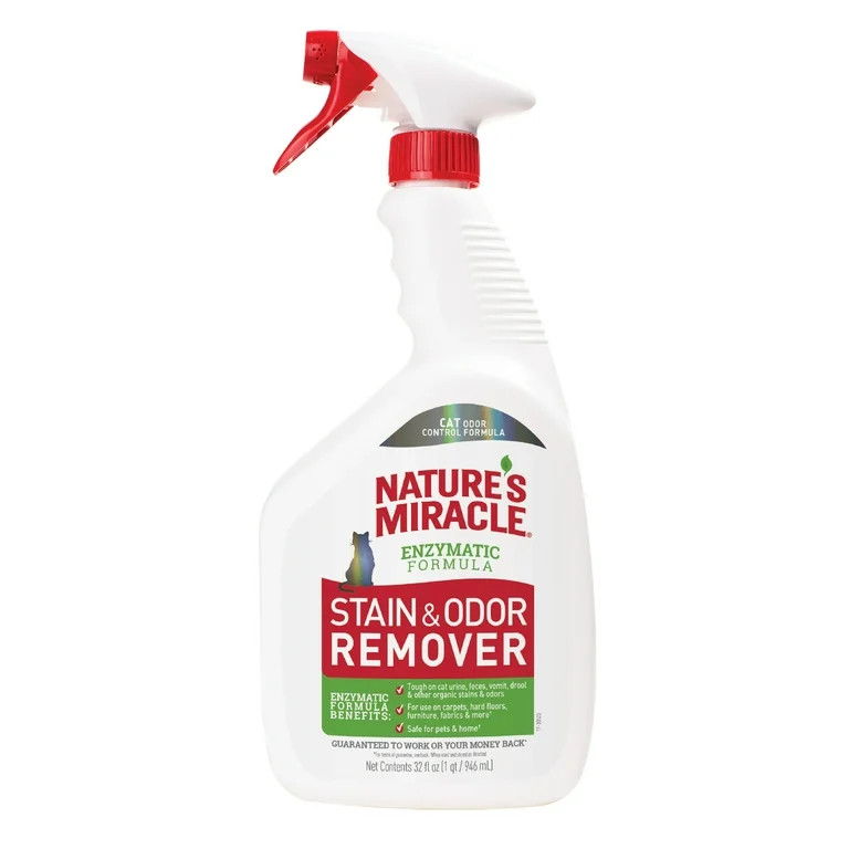 Nature’s Miracle Stain and Odor Remover for Cats, Odor Control Formula, Spray, 32 oz | Walmart (US)