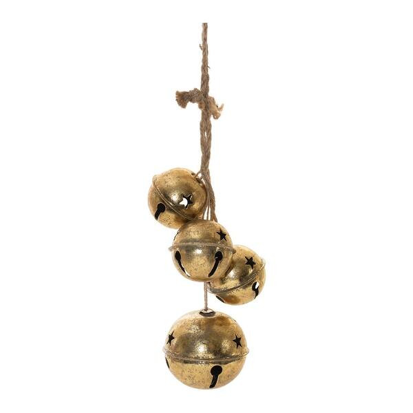 Distressed Sleigh Bell Cluster Ornament (Set of 2) | Bed Bath & Beyond