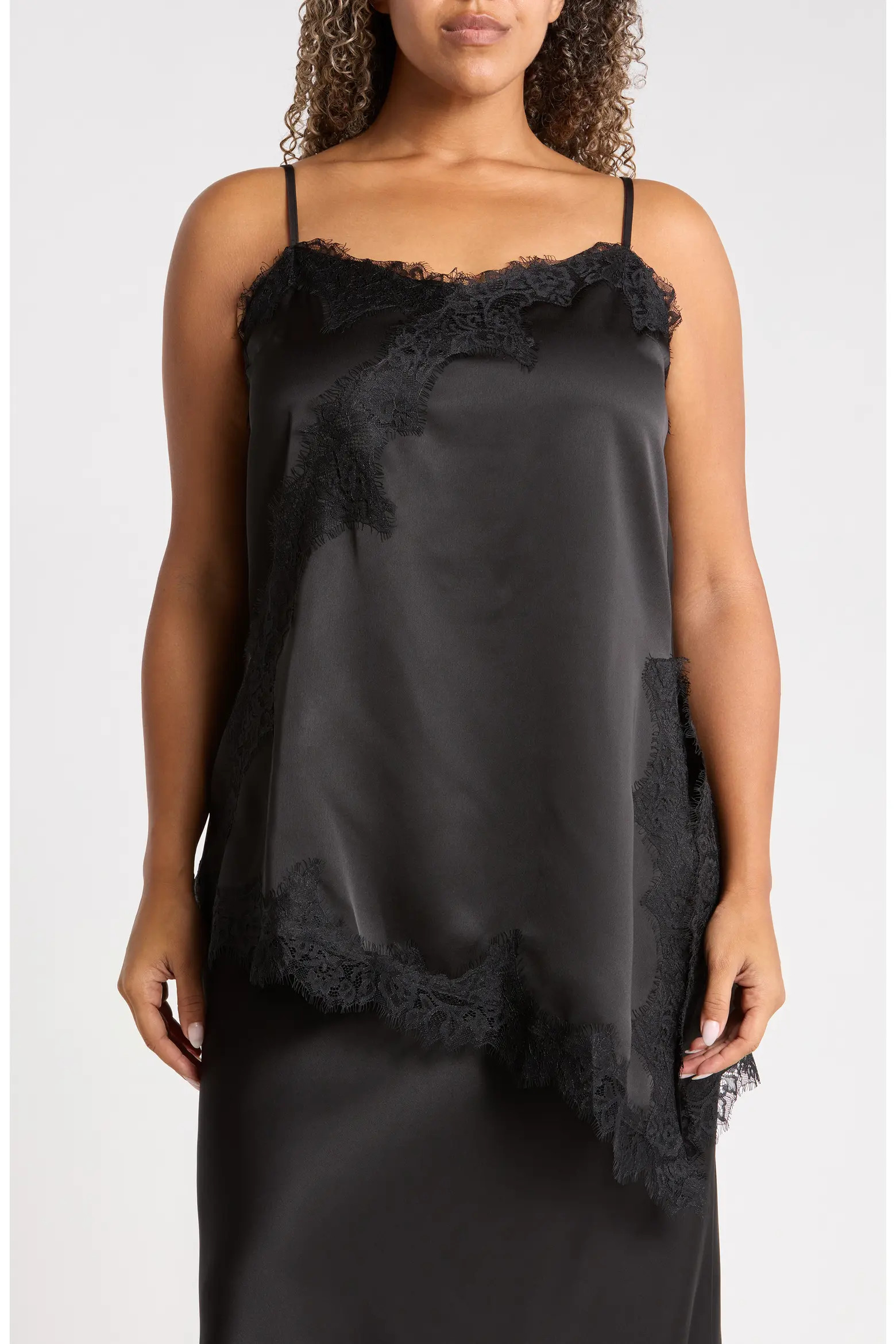 Renee C Asymmetric Satin Lace Top (Women) | Nordstromrack | Nordstrom Rack