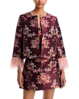 Cara Cara Julio Jacquard Feather Trim Jacket | Bloomingdale's (US)