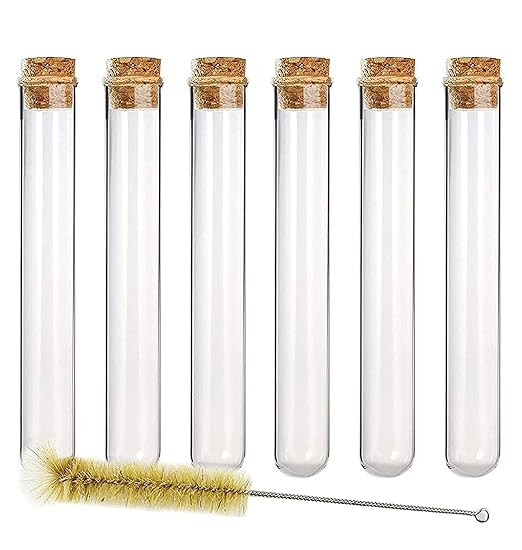 DEPEPE 20pcs 35ml Glass Test Tubes 20 x 150mm with Cork Stoppers and Brush for Bath Salt, Candy S... | Amazon (US)