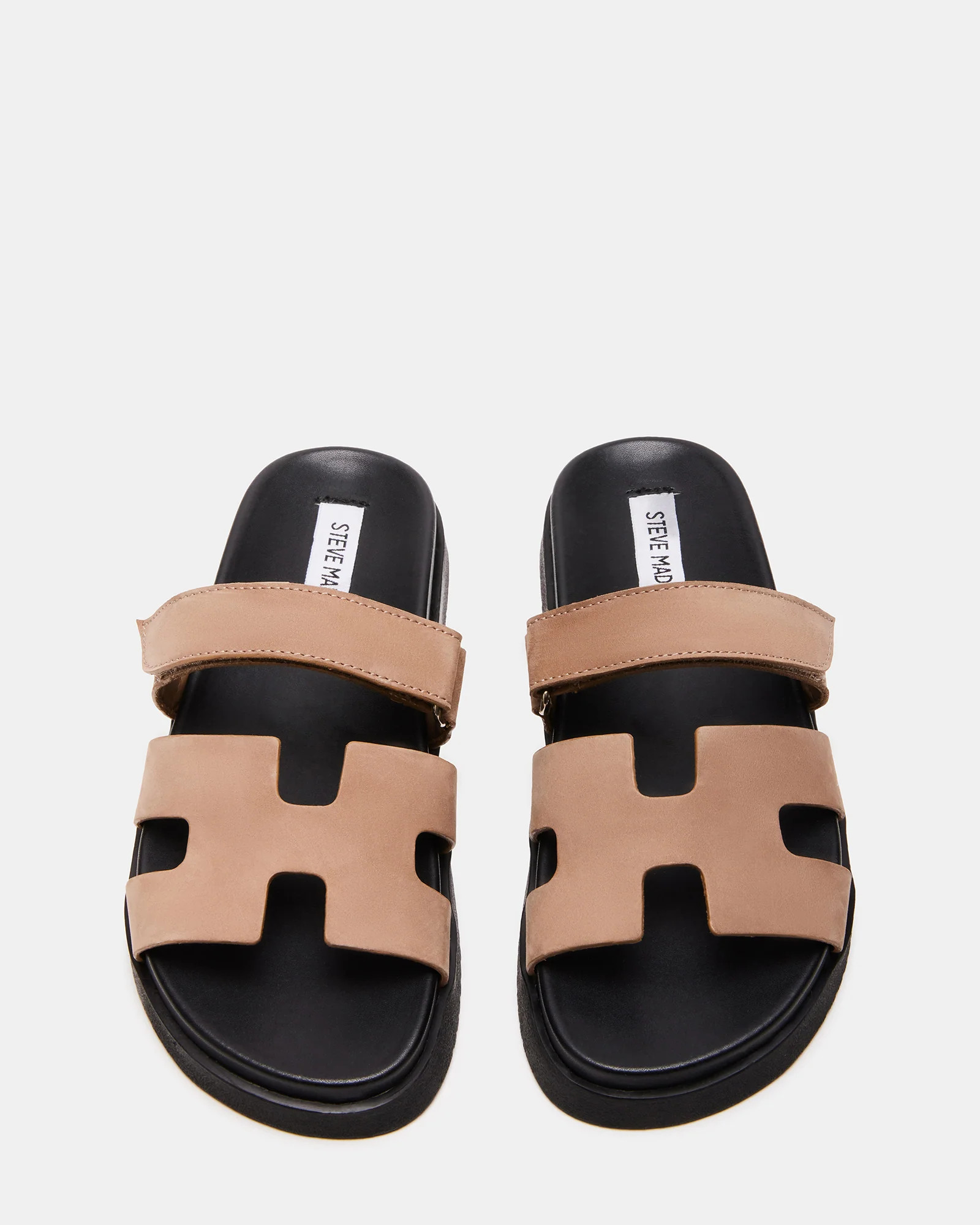 MAYVEN Tan Nubuck Flatform Slide Women's Sandal | Steve Madden (US)