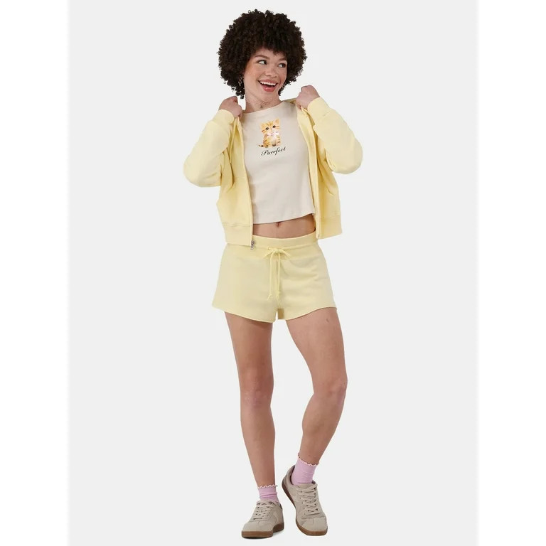 No Boundaries Cropped Fleece Zip Hoodie, Women’s - Walmart.com | Walmart (US)