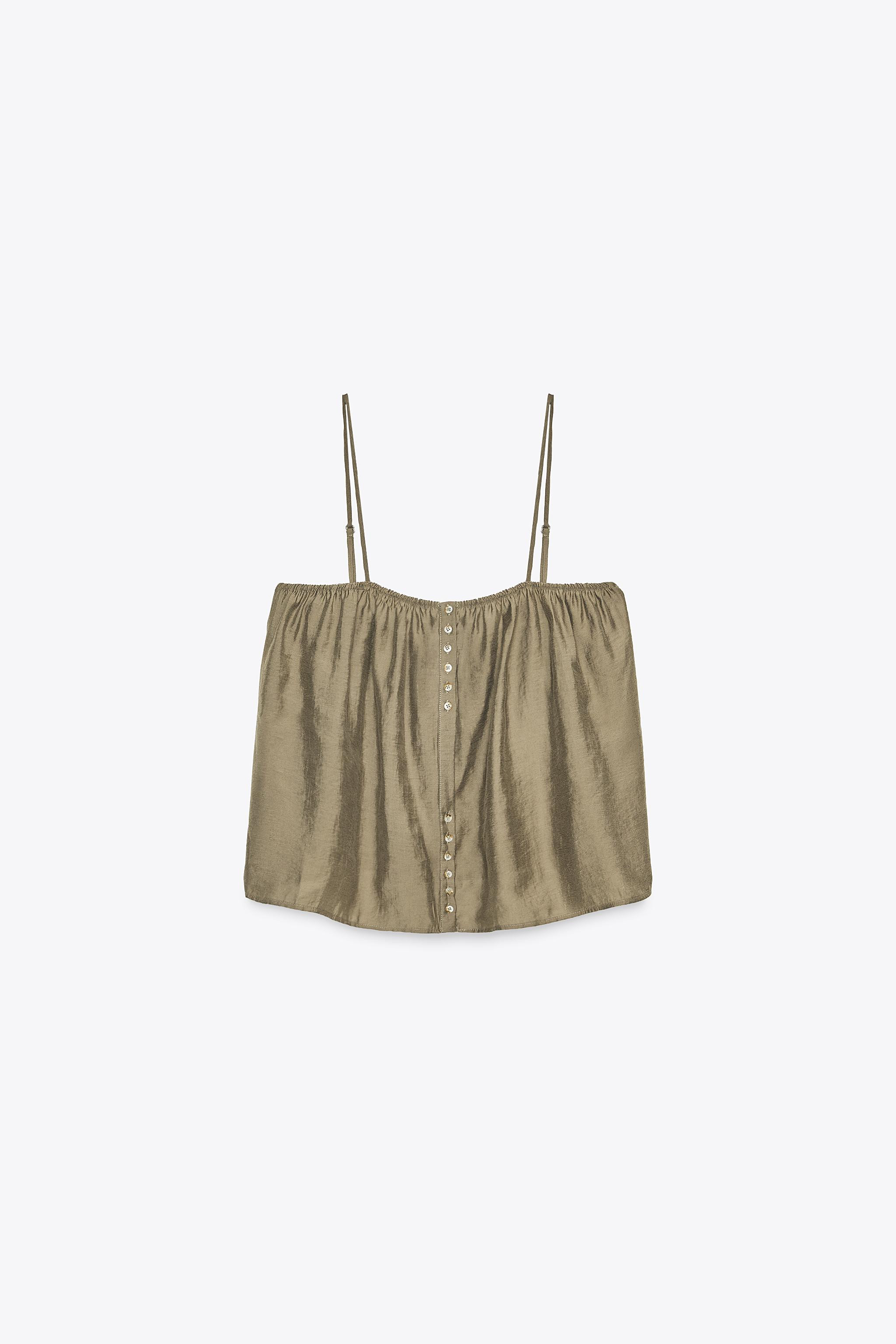 FLOWY STRAPPY BUTTON-UP TOP | Zara US