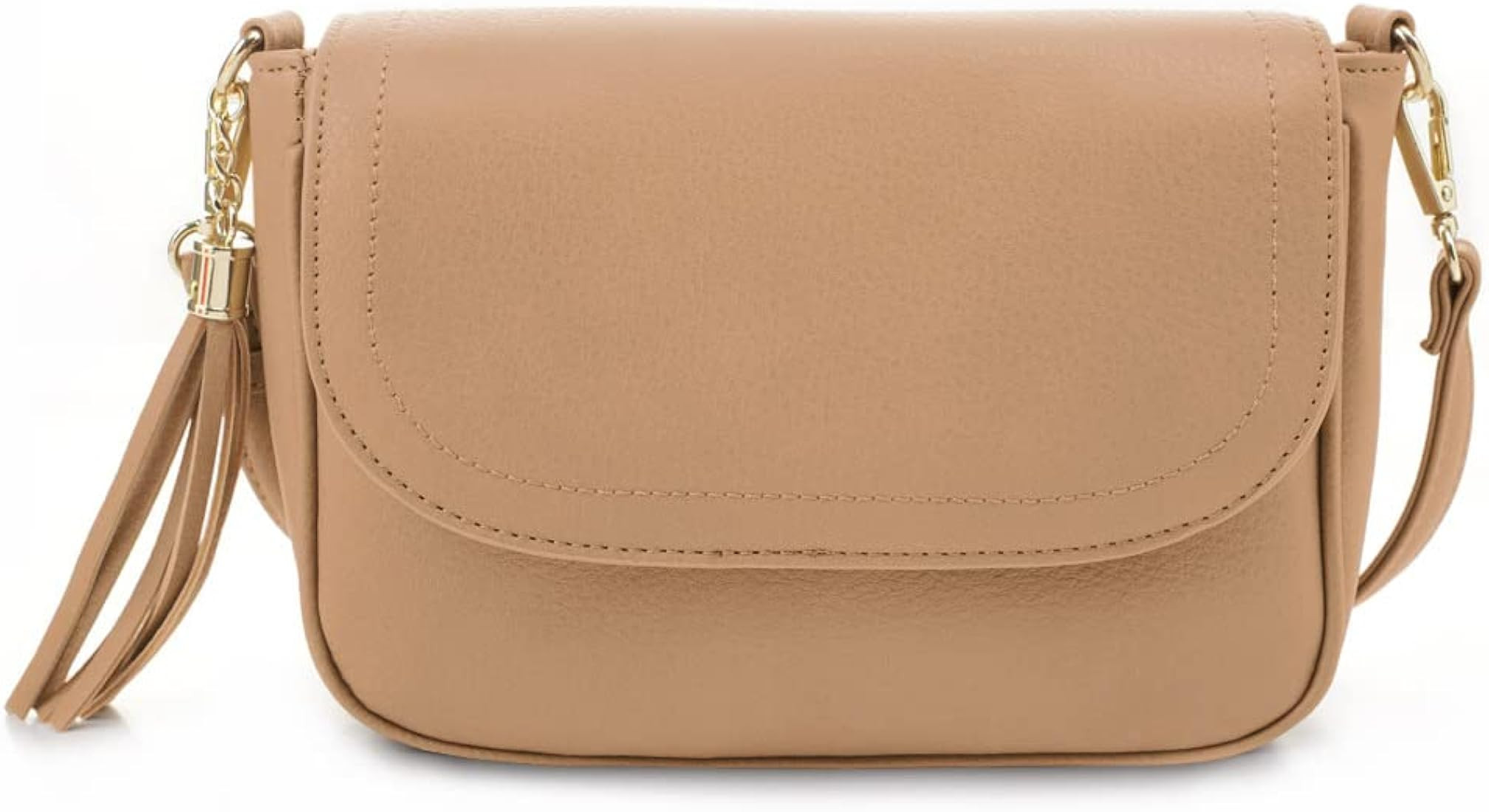 EVVE Crossbody Bags for Women - Flap Saddle Purse Style | Light Tan: Handbags: Amazon.com | Amazon (US)