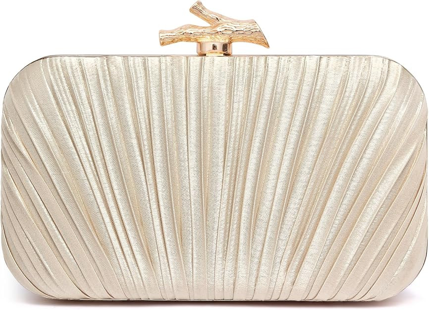 Purses for Women Evening Bag Handbags Formal Pleated Clutch Bag with Chain for Prom Wedding Party... | Amazon (US)