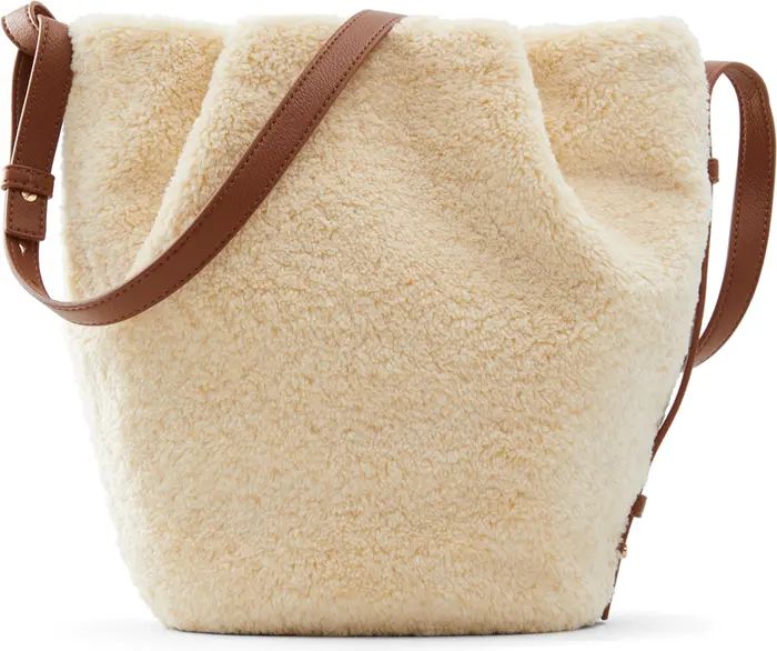 Who What Wear Amelia Faux Shearling Bucket Bag | Nordstrom | Nordstrom