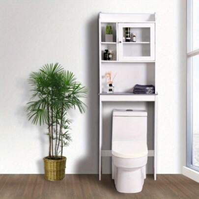 1pc Modern Over The Toilet Space Saver Organization Wood Storage Cabinet For Home, Bathroom | SHEIN