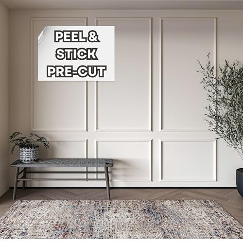 Peel & Stick Wall Moulding - (63x31.5") Wall Molding Peel and Stick Panel - Precut Wall Molding Kit - Pre Cut Accent Wall Kits - Peel and Stick Wainscoting for Walls | Amazon (US)